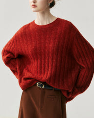 Leichter Zopfstrickpullover aus Seide-Kaschmir