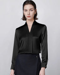 Langarm Seidenbluse für Damen