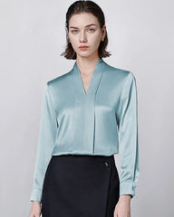 Langarm Seidenbluse für Damen