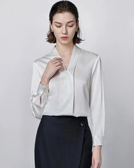 Langarm Seidenbluse für Damen