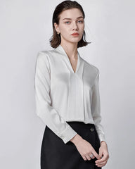 Langarm Seidenbluse für Damen