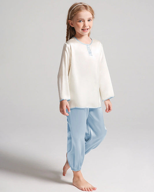 Langarm-Seidenpyjama-Set für Kinder