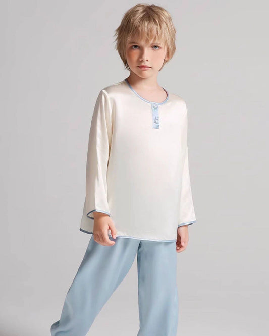 Langarm-Seidenpyjama-Set für Kinder