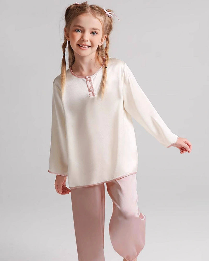 Langarm-Seidenpyjama-Set für Kinder