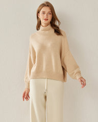 Luxuriöser oversized Turtleneck Kaschmir-Pullover