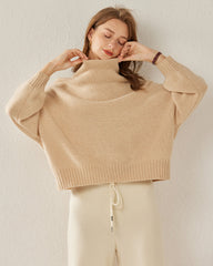 Luxuriöser oversized Turtleneck Kaschmir-Pullover
