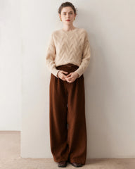 Luxus-Zopfmuster-Kaschmirpullover