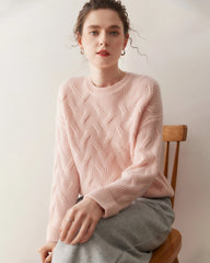 Luxus-Zopfmuster-Kaschmirpullover