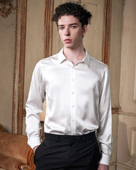 Herren-Seidenhemd mit langen Ärmeln – waschbar