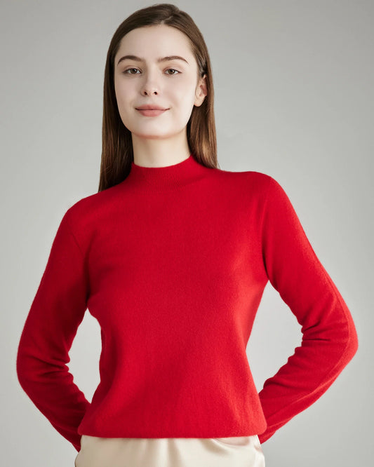 Kaschmirpullover mit gefälstem Kragen