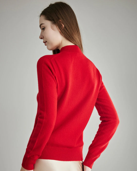 Kaschmirpullover mit gefälstem Kragen