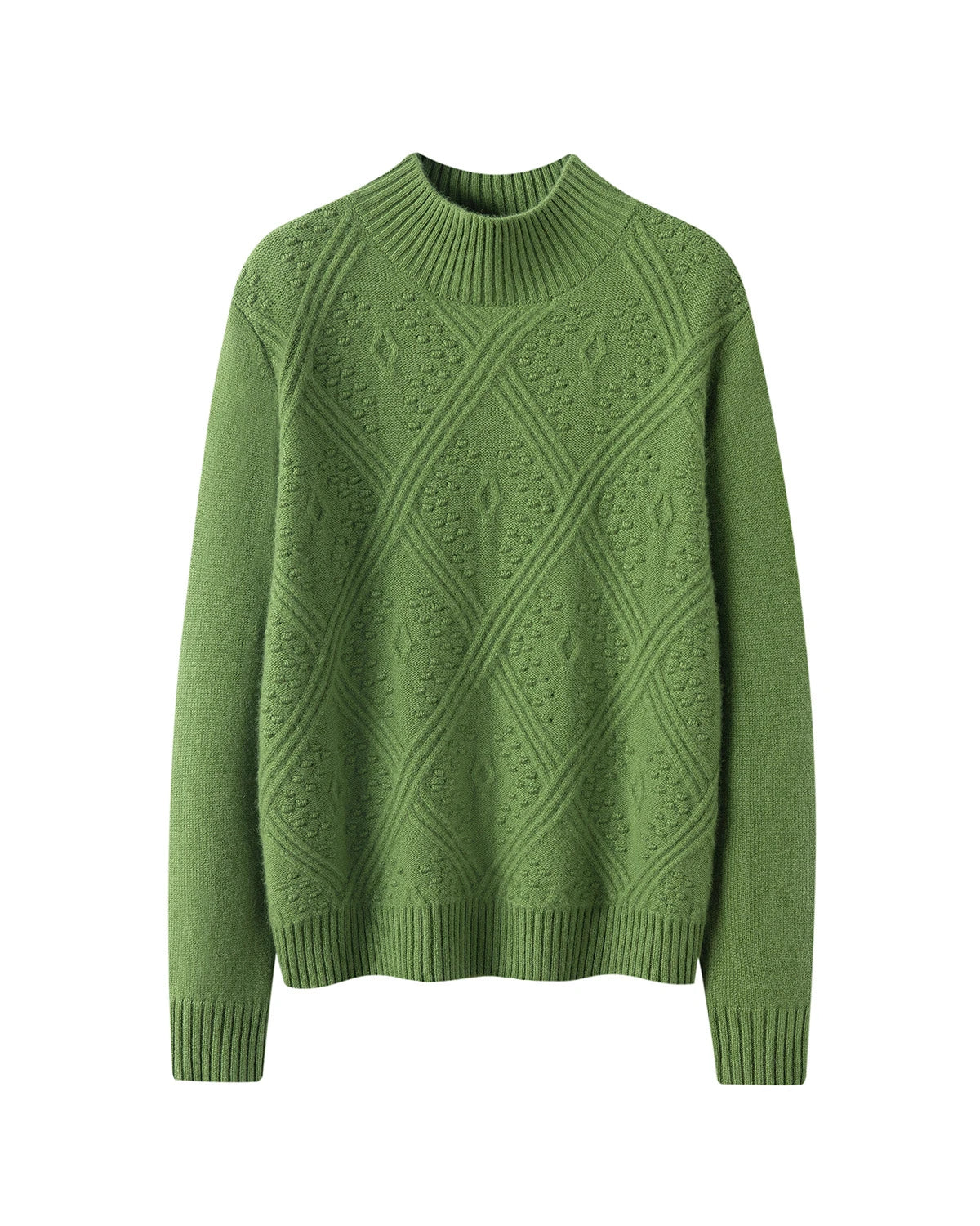 Rollkragen-Pullover aus Kaschmir mit Rautenmuster