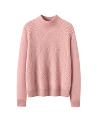 Rollkragen-Pullover aus Kaschmir mit Rautenmuster