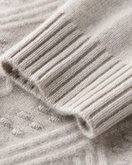 Rollkragen-Pullover aus Kaschmir mit Rautenmuster