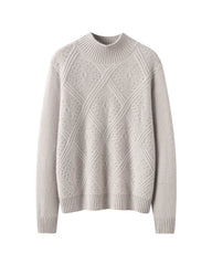 Rollkragen-Pullover aus Kaschmir mit Rautenmuster