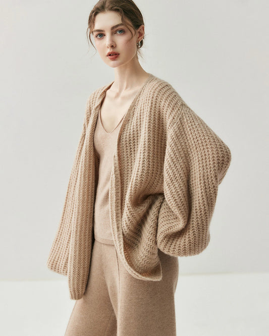 Oversize-Seide-Kaschmir-Cardigan