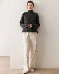 Übergroßer Damen-Kaschmirrollkragenpullover