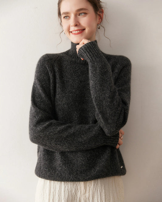 Übergroßer Damen-Kaschmirrollkragenpullover