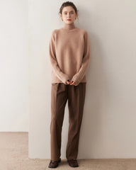 Übergroßer Damen-Kaschmirrollkragenpullover