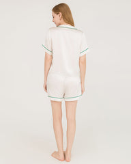Seiden-Pyjamas-Set mit gefütterten Shorts