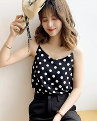 Polka-Dot-Seidencamisole