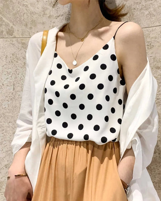 Polka-Dot-Seidencamisole