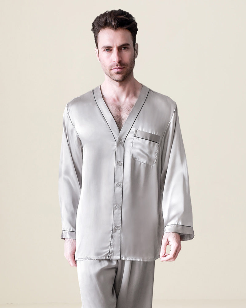 2-teiliges Männer Reines-Pyjama-Set