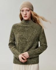 Pullover aus reinem Kaschmir mit Stehkragen und Raglanärmeln