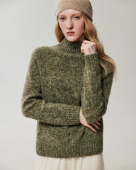 Pullover aus reinem Kaschmir mit Stehkragen und Raglanärmeln