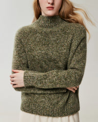 Pullover aus reinem Kaschmir mit Stehkragen und Raglanärmeln