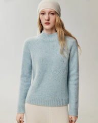 Pullover aus reinem Kaschmir mit Stehkragen und Raglanärmeln