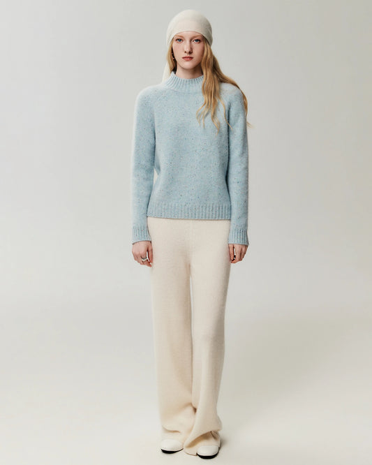 Pullover aus reinem Kaschmir mit Stehkragen und Raglanärmeln