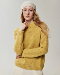 Pullover aus reinem Kaschmir mit Stehkragen und Raglanärmeln