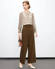 Rose Skizze Blumen Seidenbluse
