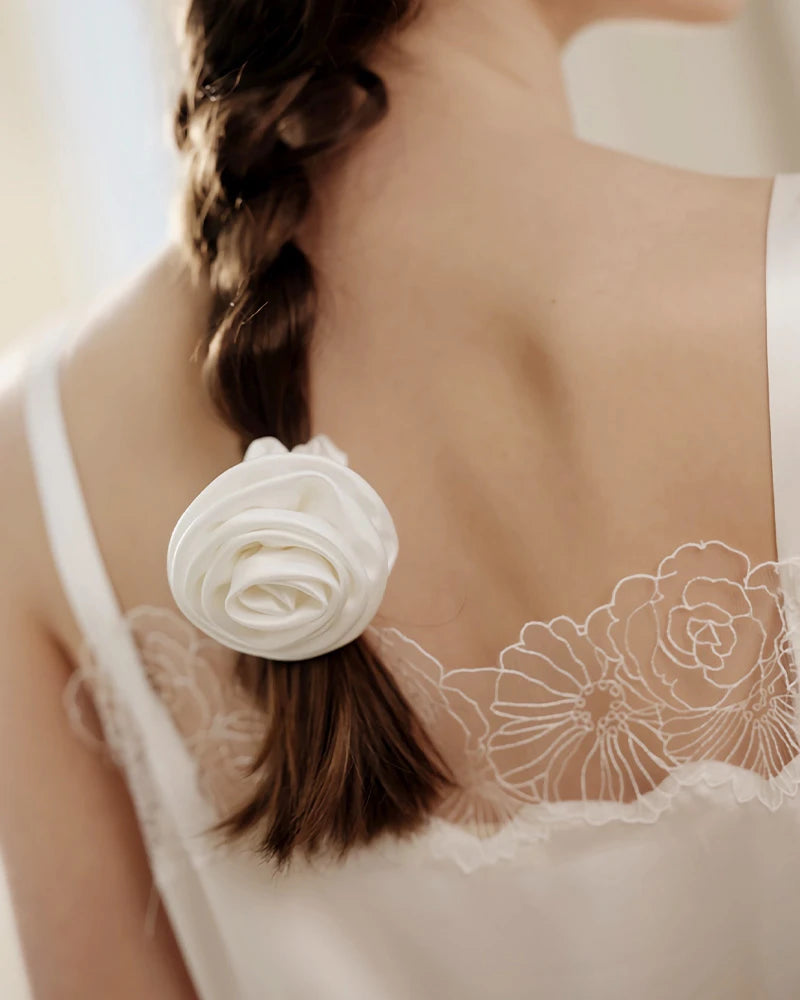 Waschbares Seidenhaargummi – Rose