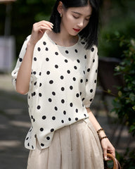 Seidenbluse mit Punkten