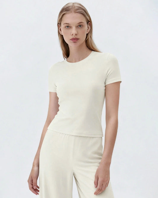 Kurzarm-Pyjama-Set aus Seidenmischung Jersey