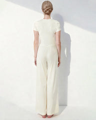 Kurzarm-Pyjama-Set aus Seidenmischung Jersey