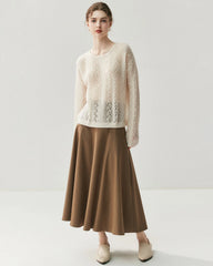Pullover mit Rundhalsausschnitt aus Seiden-Kaschmir-Mix