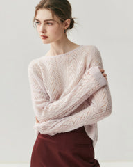 Pullover mit Rundhalsausschnitt aus Seiden-Kaschmir-Mix