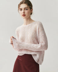 Pullover mit Rundhalsausschnitt aus Seiden-Kaschmir-Mix