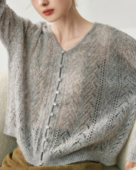 Feinstrick-Cardigan aus Seiden-Kaschmir-Mix