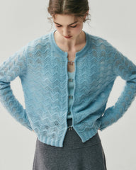 Seide-Kaschmir-Cardigan mit Metallknöpfen