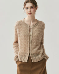 Seide-Kaschmir-Cardigan mit Metallknöpfen