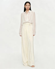 Seidenchiffon-Bluse mit mehrlagigem Oberteil