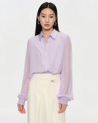 Seidenchiffon-Bluse mit mehrlagigem Oberteil