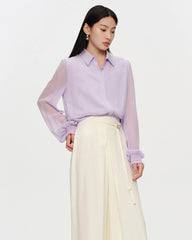 Seidenchiffon-Bluse mit mehrlagigem Oberteil
