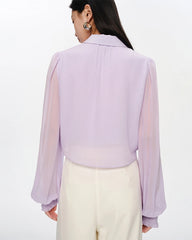 Seidenchiffon-Bluse mit mehrlagigem Oberteil