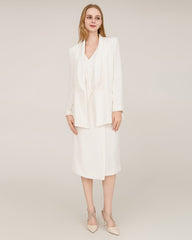 40 momme schwerer Seiden-Blazer mit Kragenspitze (Shawl Collar)