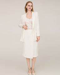 40 momme schwerer Seiden-Blazer mit Kragenspitze (Shawl Collar)